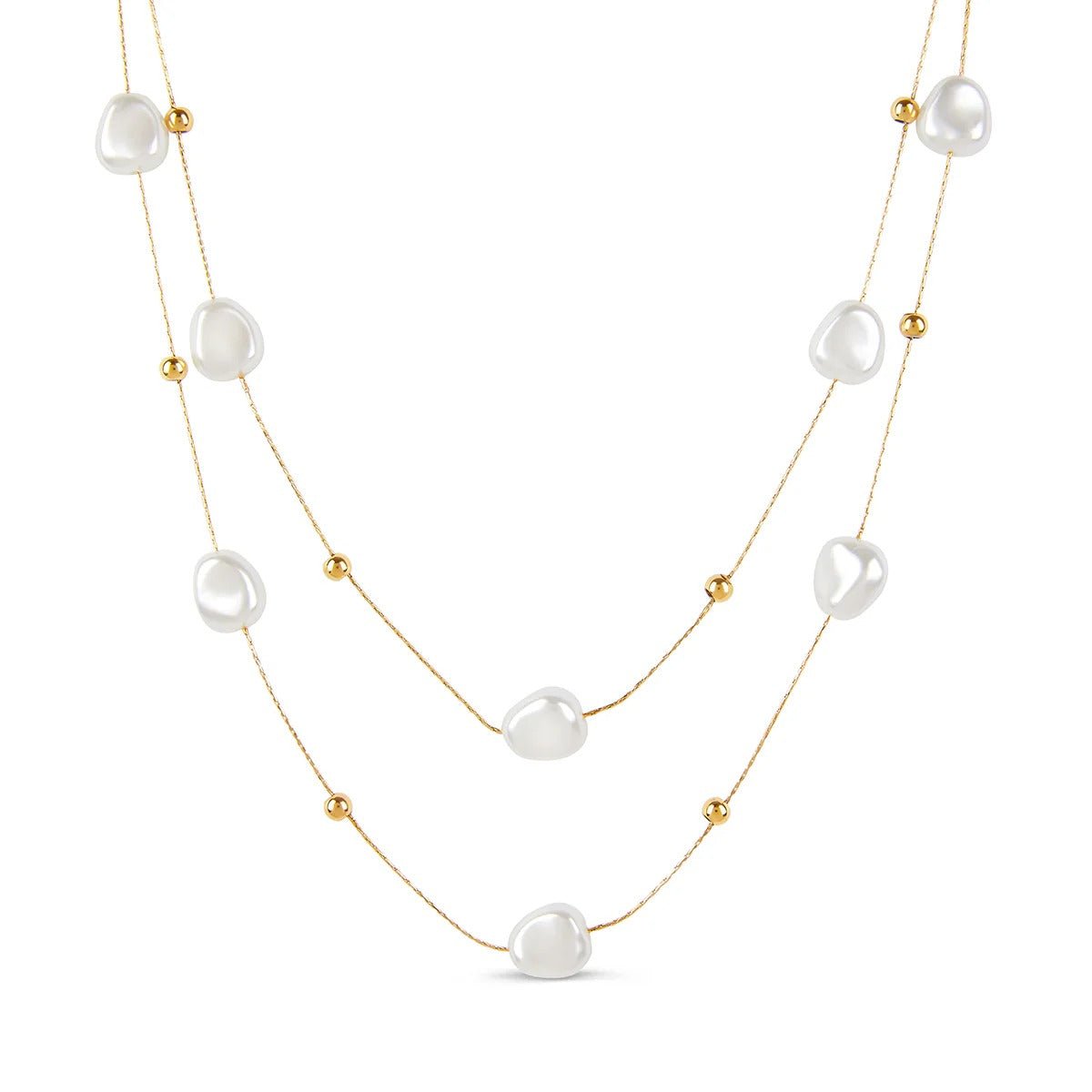 Irregular Gold Pearl Necklace Margot