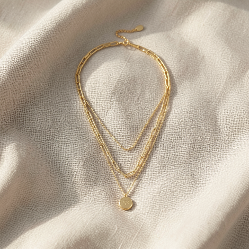 Layered Gold Coin Necklace Margot