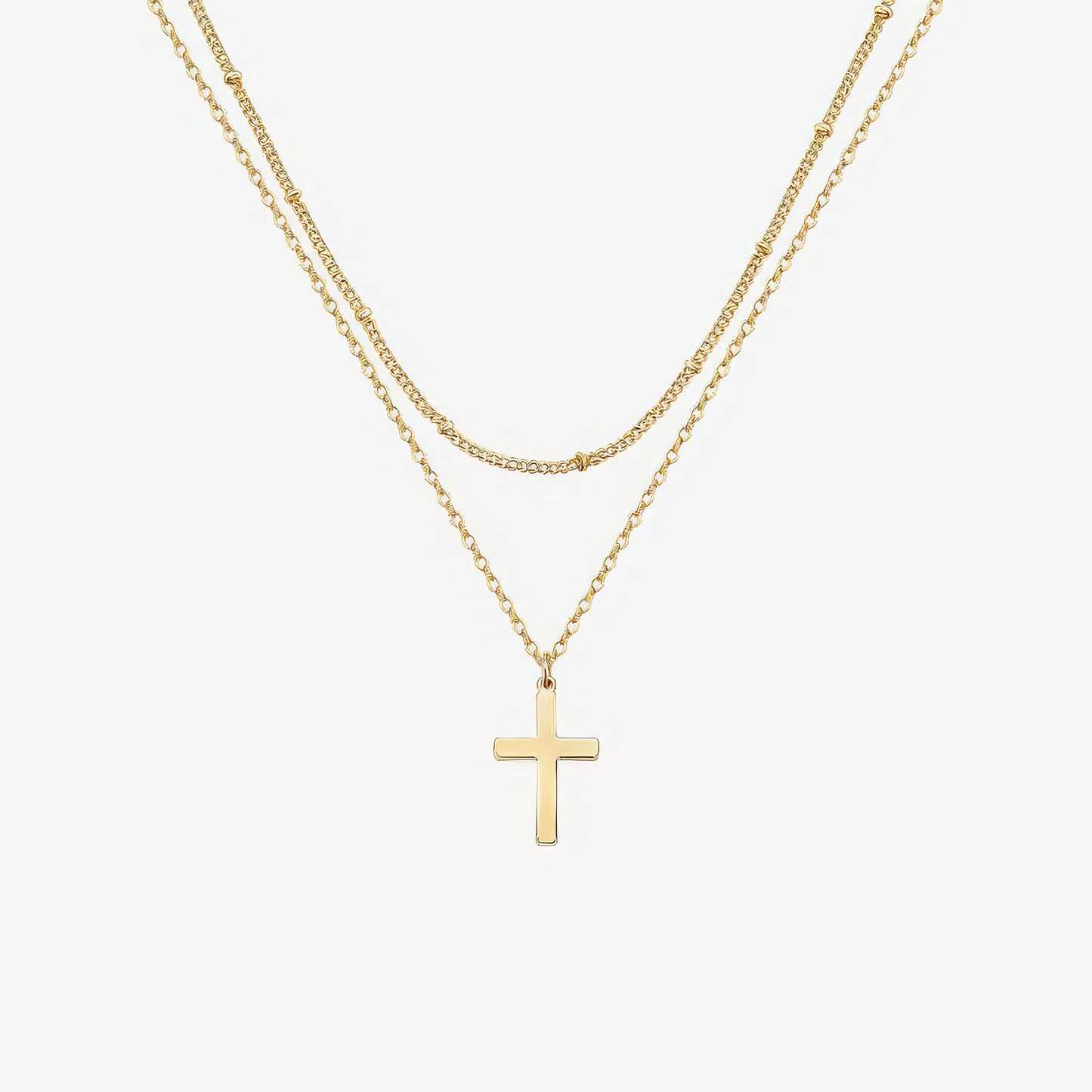 Layered Gold Cross Necklace Margot