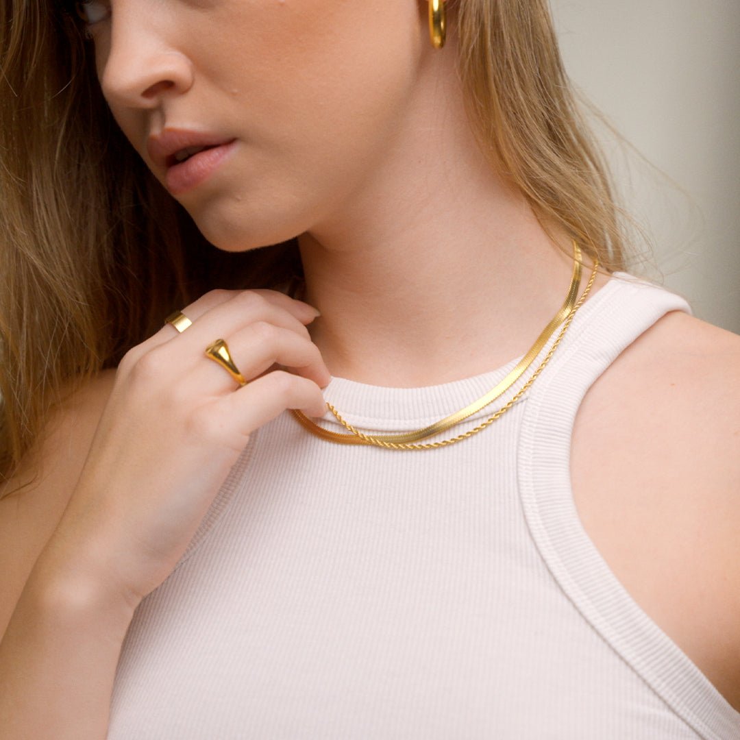 Layered Gold Fish Scale Necklace Margot