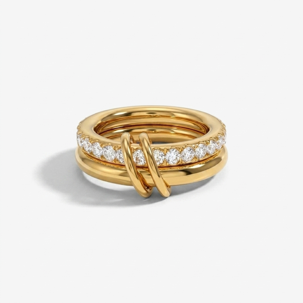 Linked Bands Gold Ring Margot