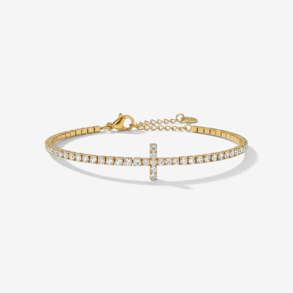 Minimalist Gold Cross Bracelet Margot