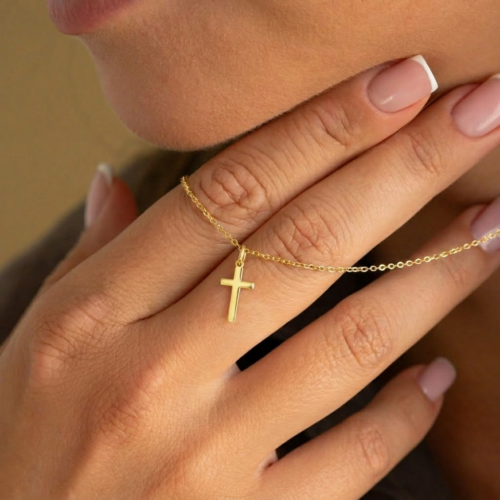 Minimalist Gold Cross Necklace Margot