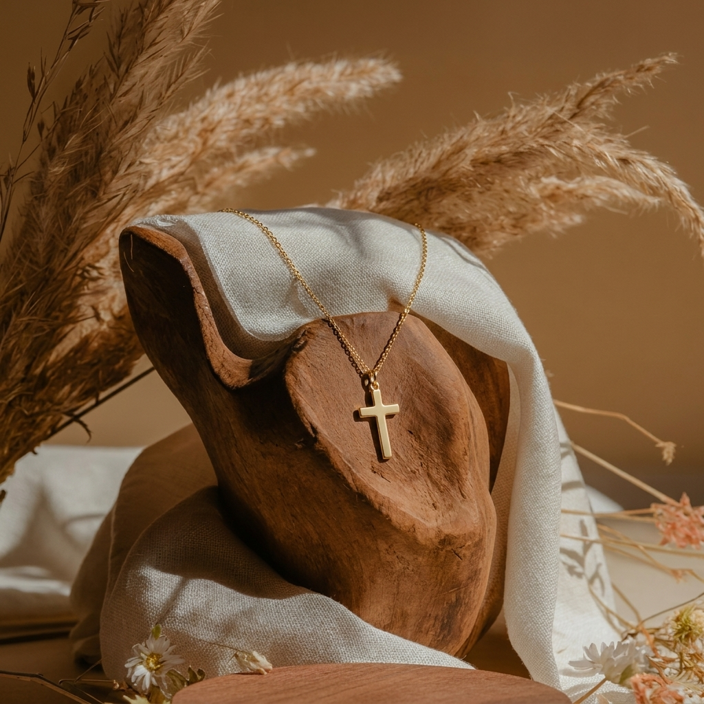 Minimalist Gold Cross Necklace Margot