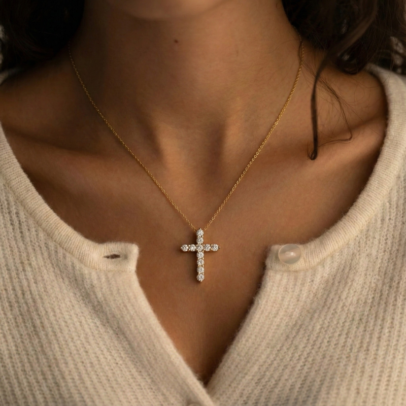 Minimalist Gold Cross Necklace Margot