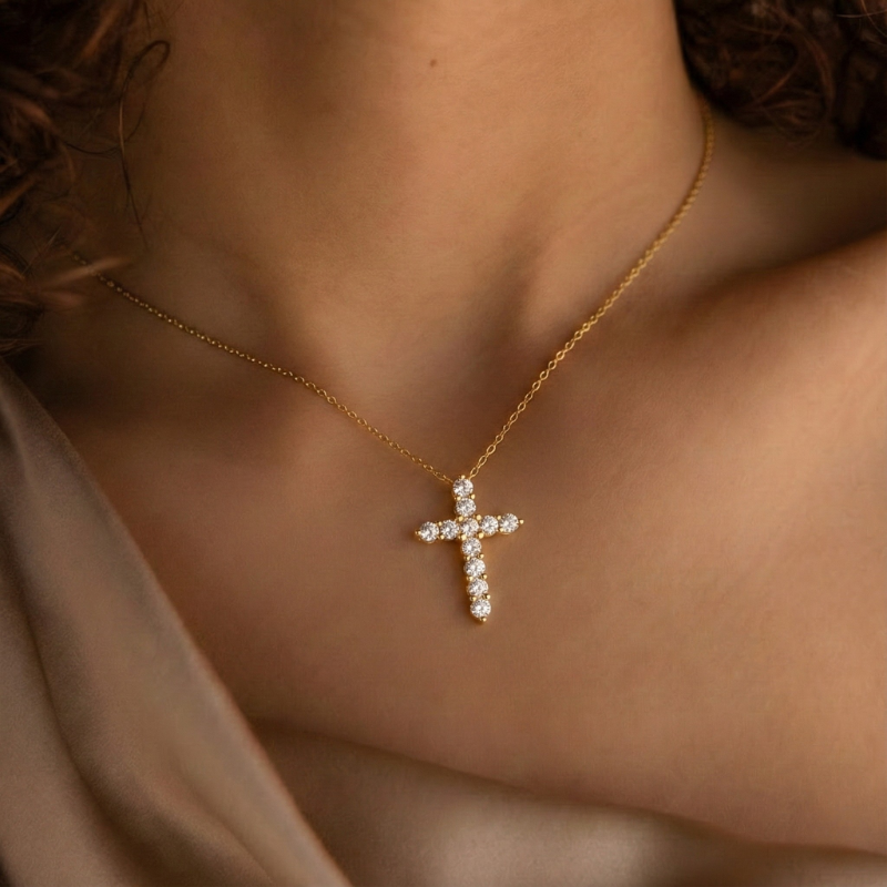 Minimalist Gold Cross Necklace Margot