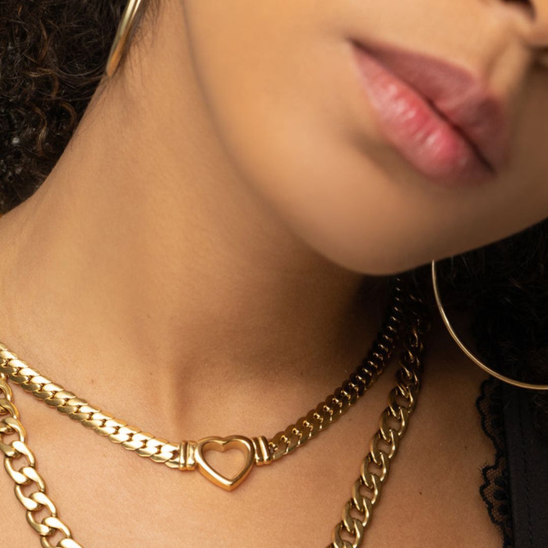 Minimalist Heart Choker Necklace Margot