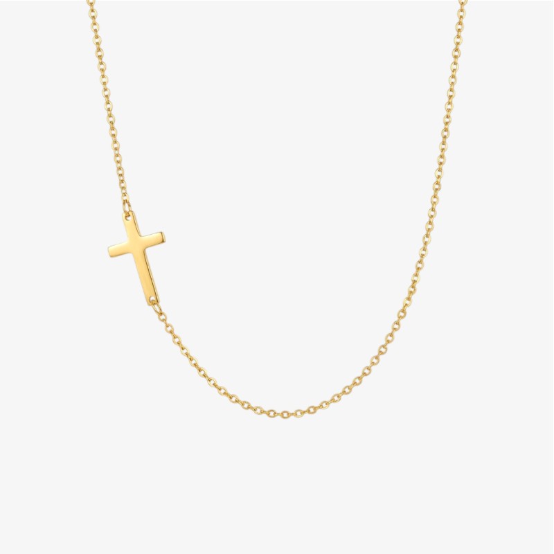 Modern Gold Cross Necklace Margot