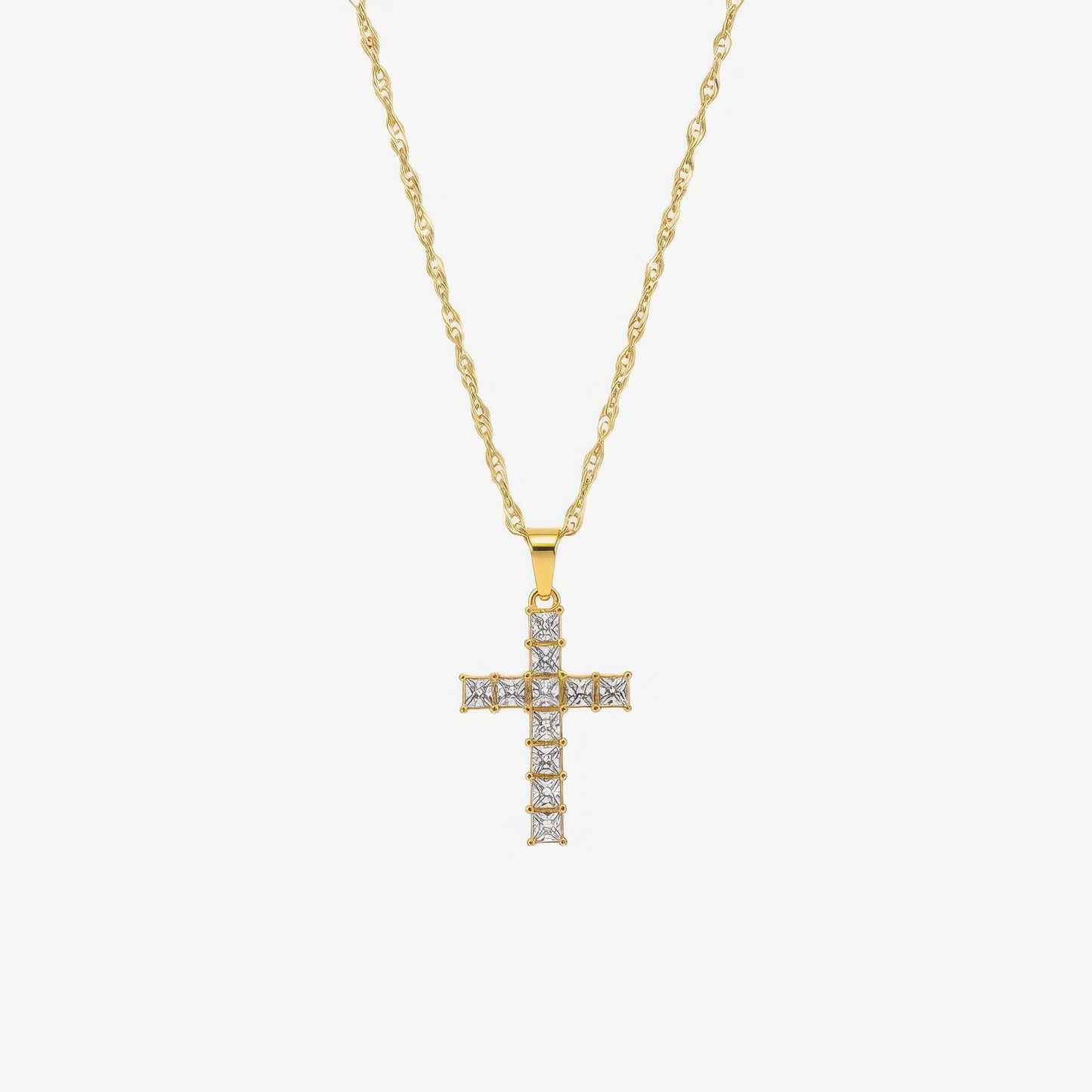 Modern Gold Cross Necklace Margot