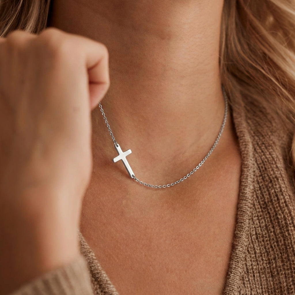 Modern Gold Cross Necklace Margot