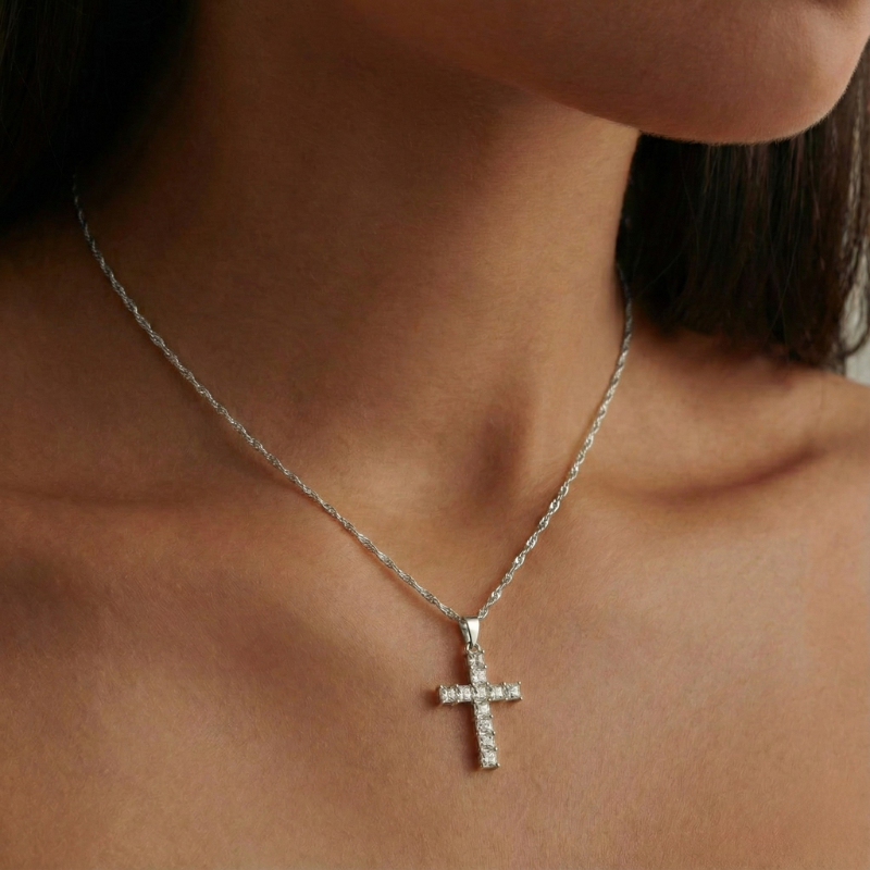 Modern Gold Cross Necklace Margot