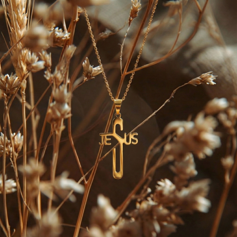 Modern Gold Jesus Necklace Margot