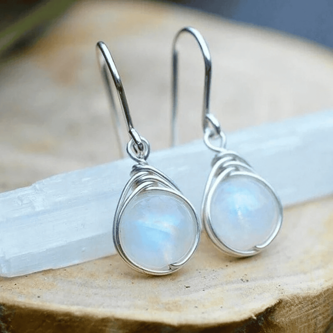 Moonstone Silver Drop Earrings Margot