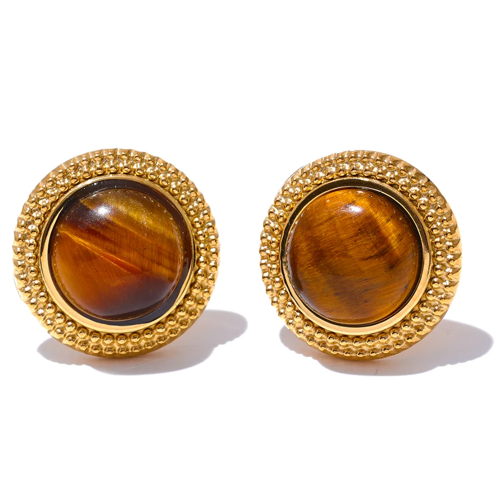 Natural Stone Gold Earrings Margot