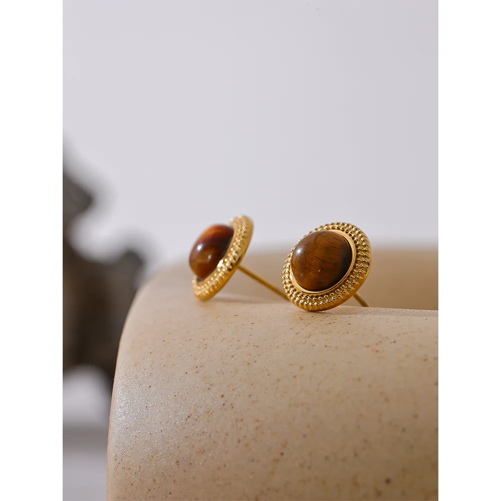 Natural Stone Gold Earrings Margot
