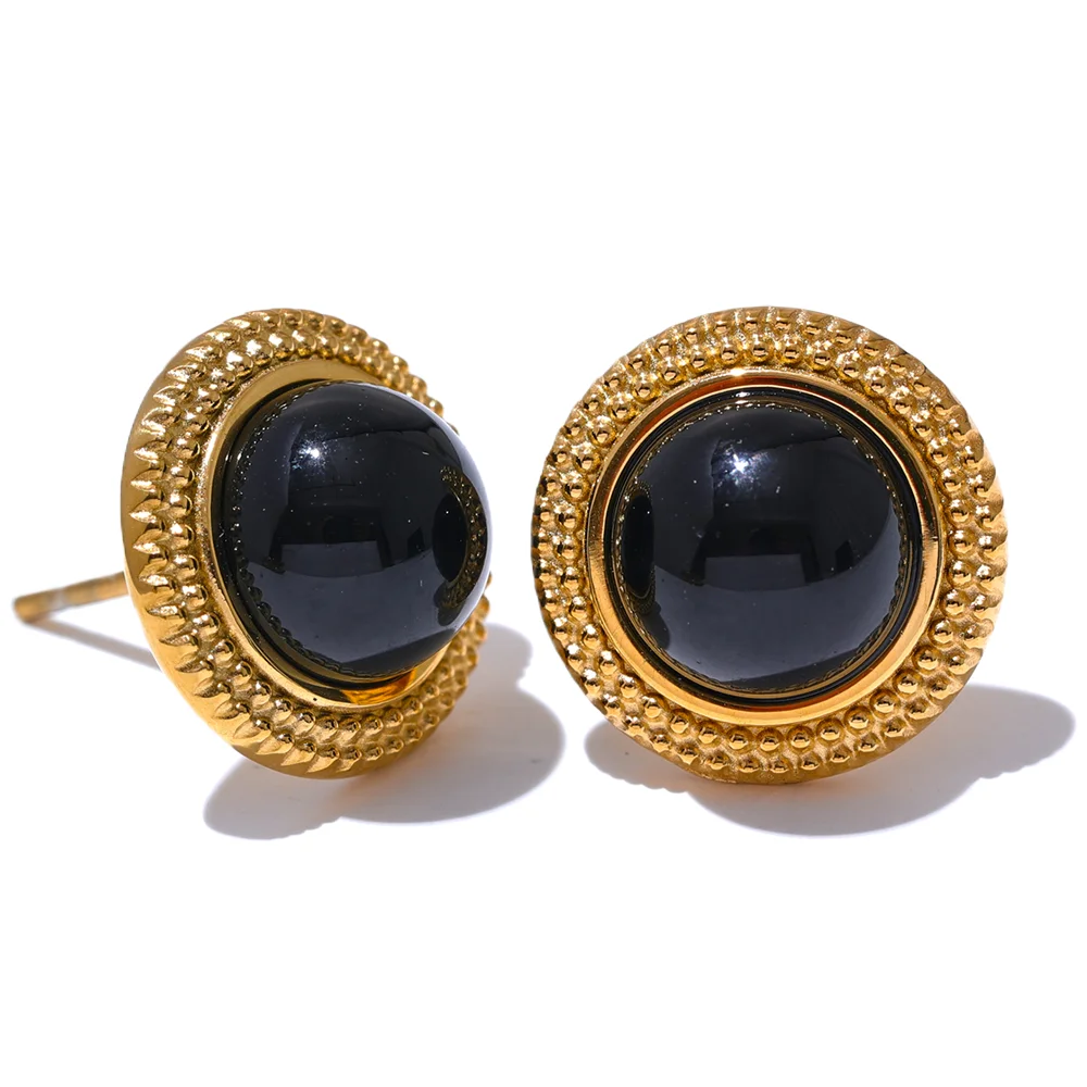 Natural Stone Gold Earrings Margot