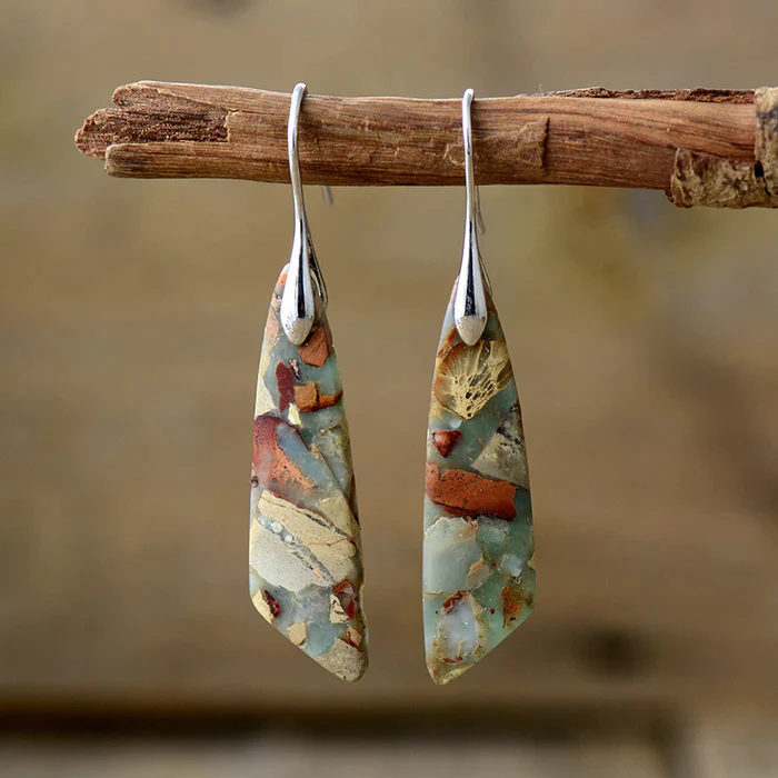 Natural Stone Silver Earrings Margot