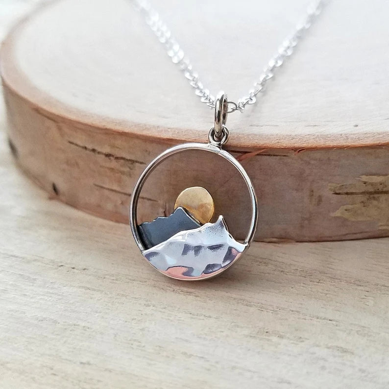 Nature-Inspired Silver Mountain Necklace Margot