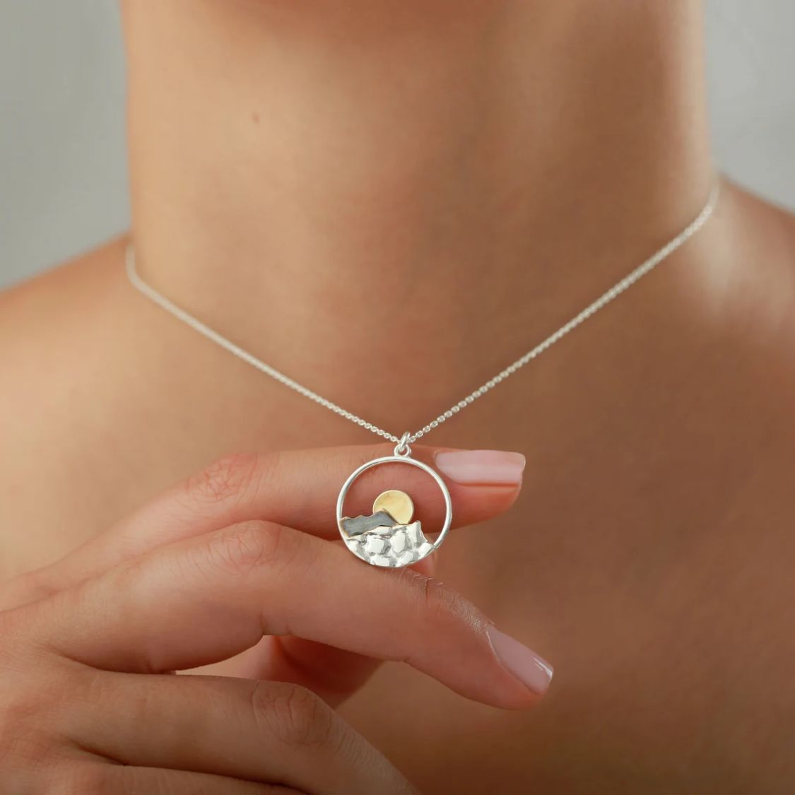 Nature-Inspired Silver Mountain Necklace Margot