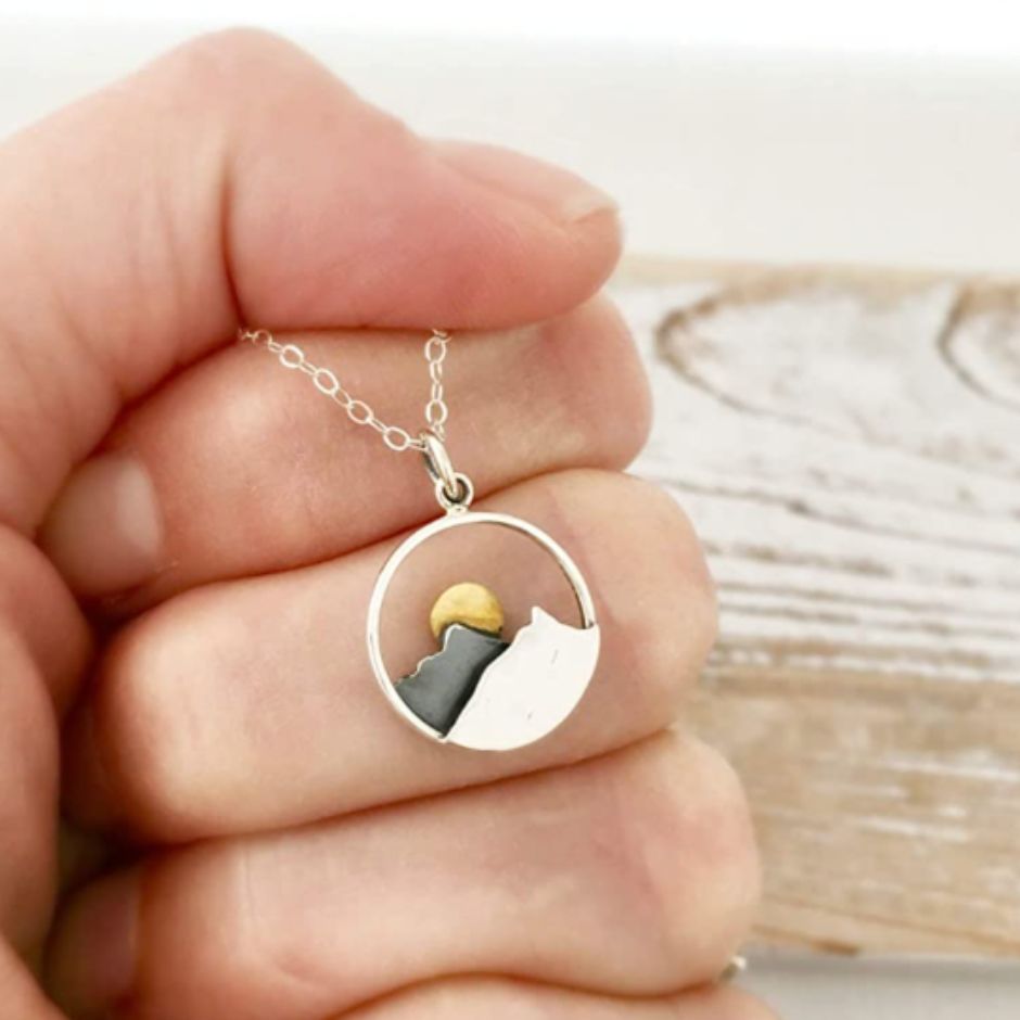 Nature-Inspired Silver Mountain Necklace Margot