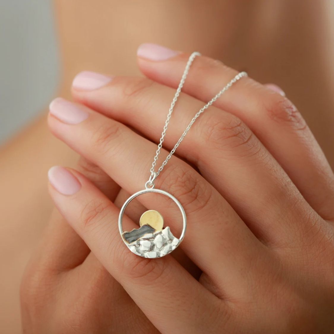 Nature-Inspired Silver Mountain Necklace Margot