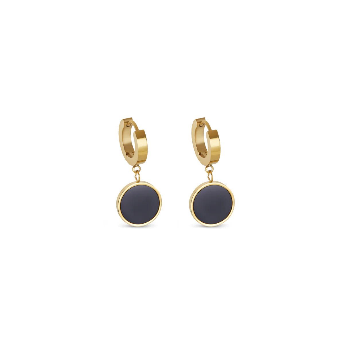 Noir Gold Pendant Earrings Margot