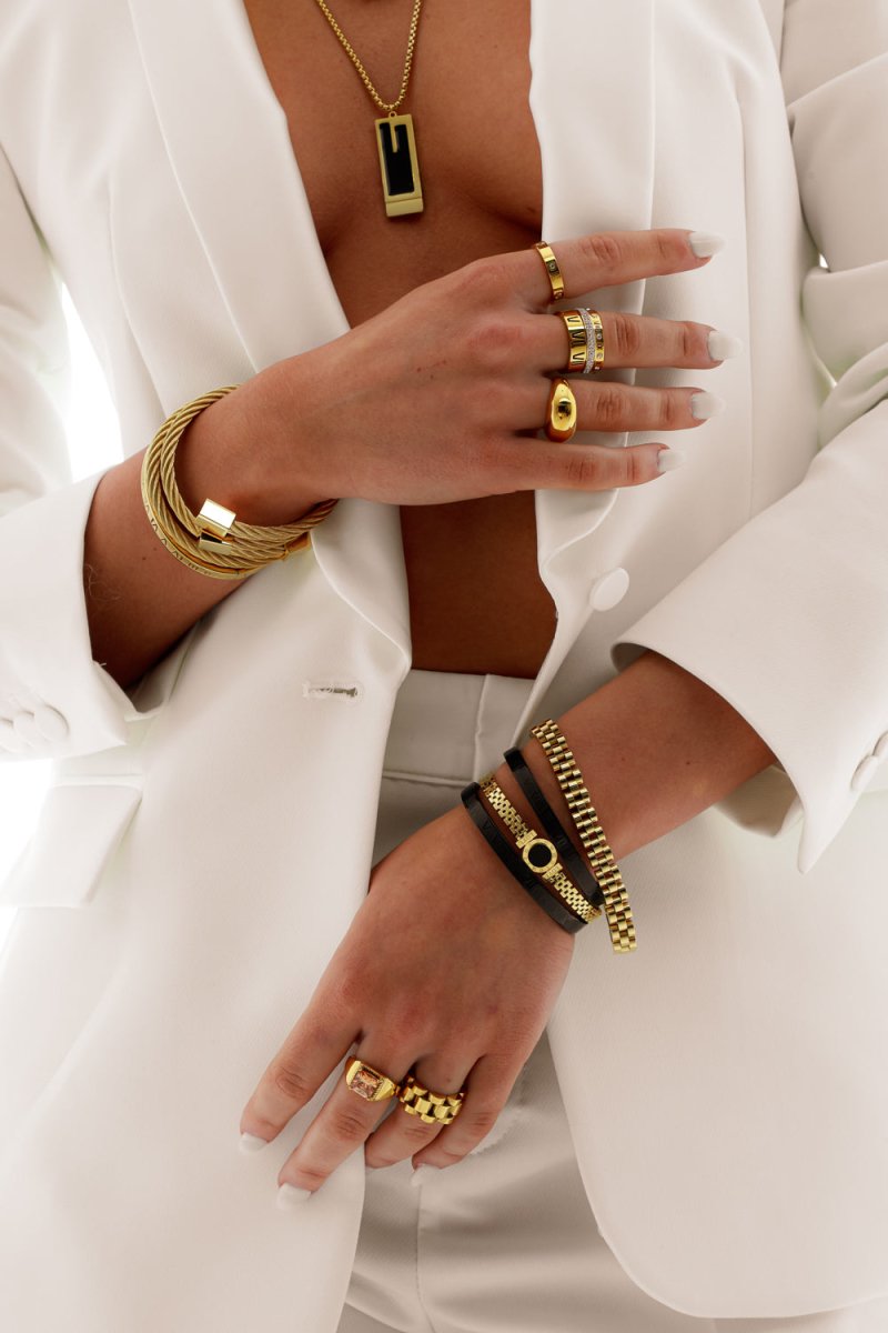 Onyx Stone Gold Bracelet Margot