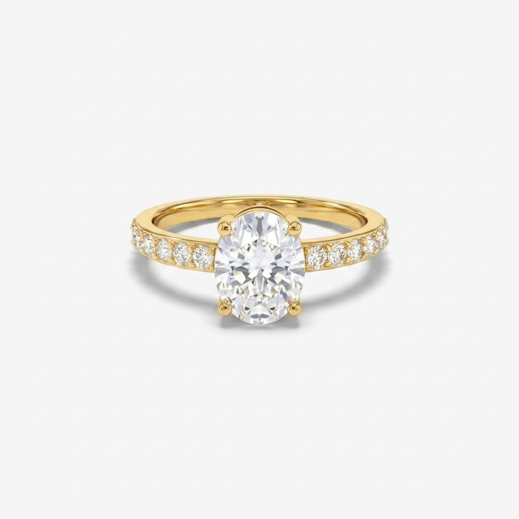 Oval Gold Solitaire Engagement Ring Margot