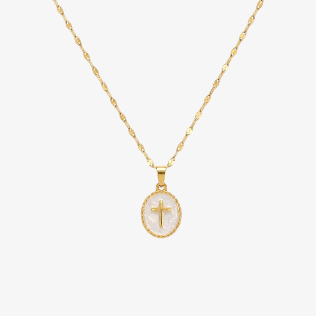 Pastel Cross Necklace Gold Margot