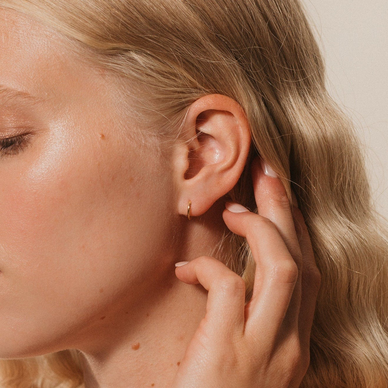 Pave Cartilage Mini Huggies Earrings Margot