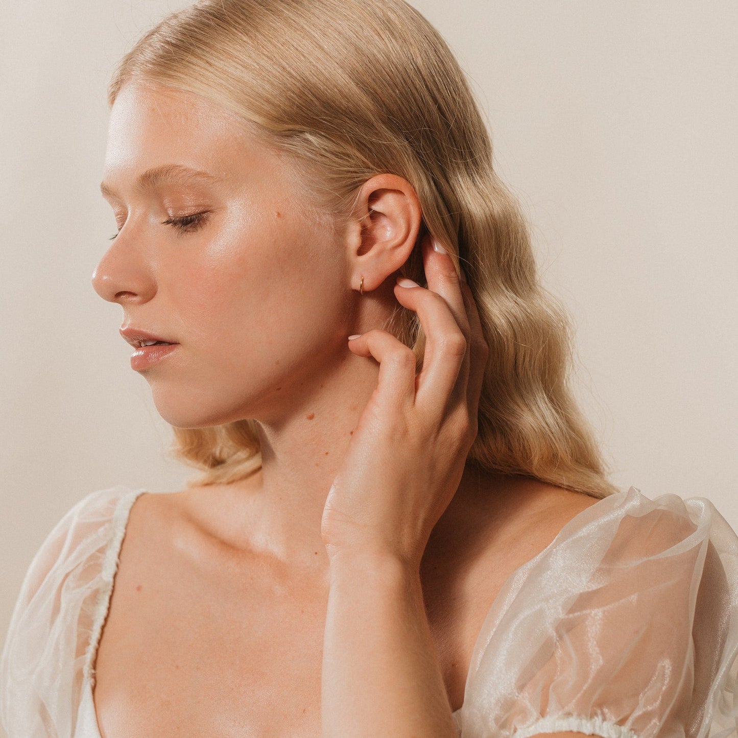 Pave Cartilage Mini Huggies Earrings Margot