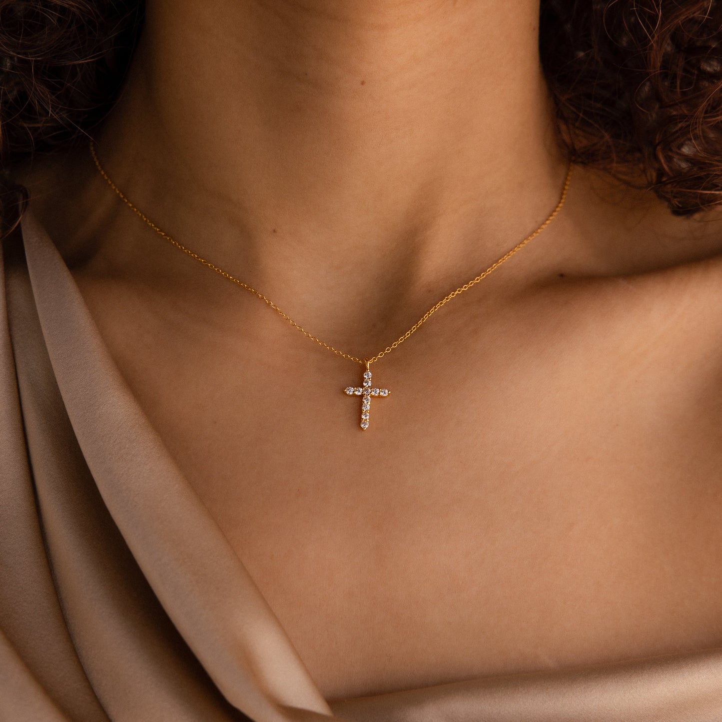 Pave Cross Necklace Margot