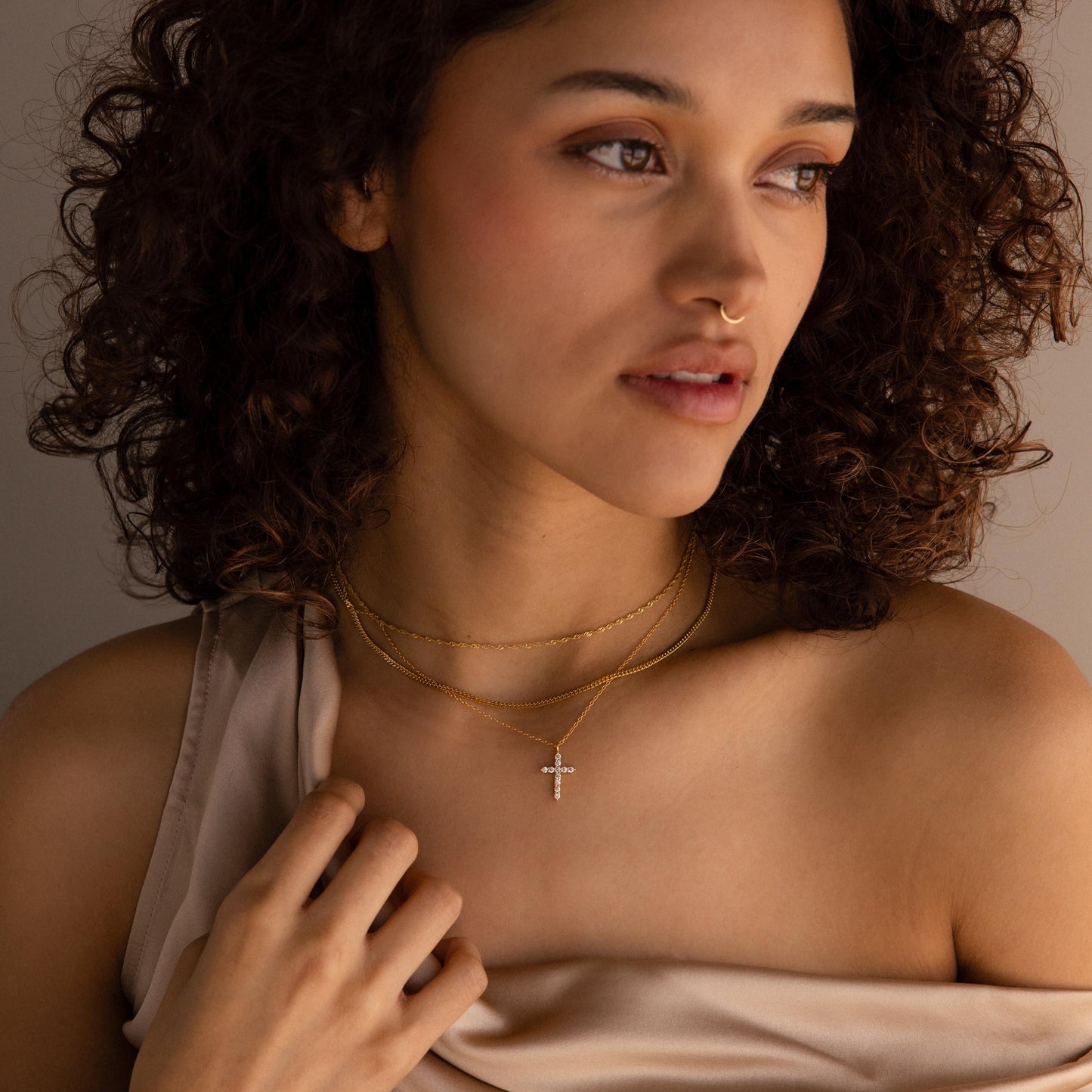Pave Cross Necklace Margot