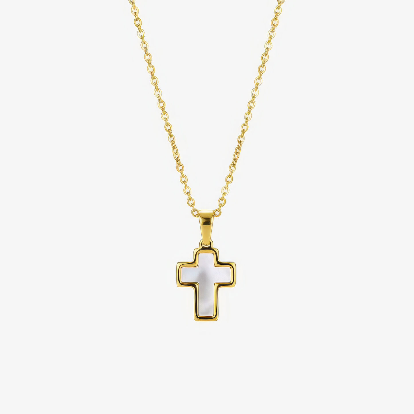Pearly Gold Cross Necklace Margot