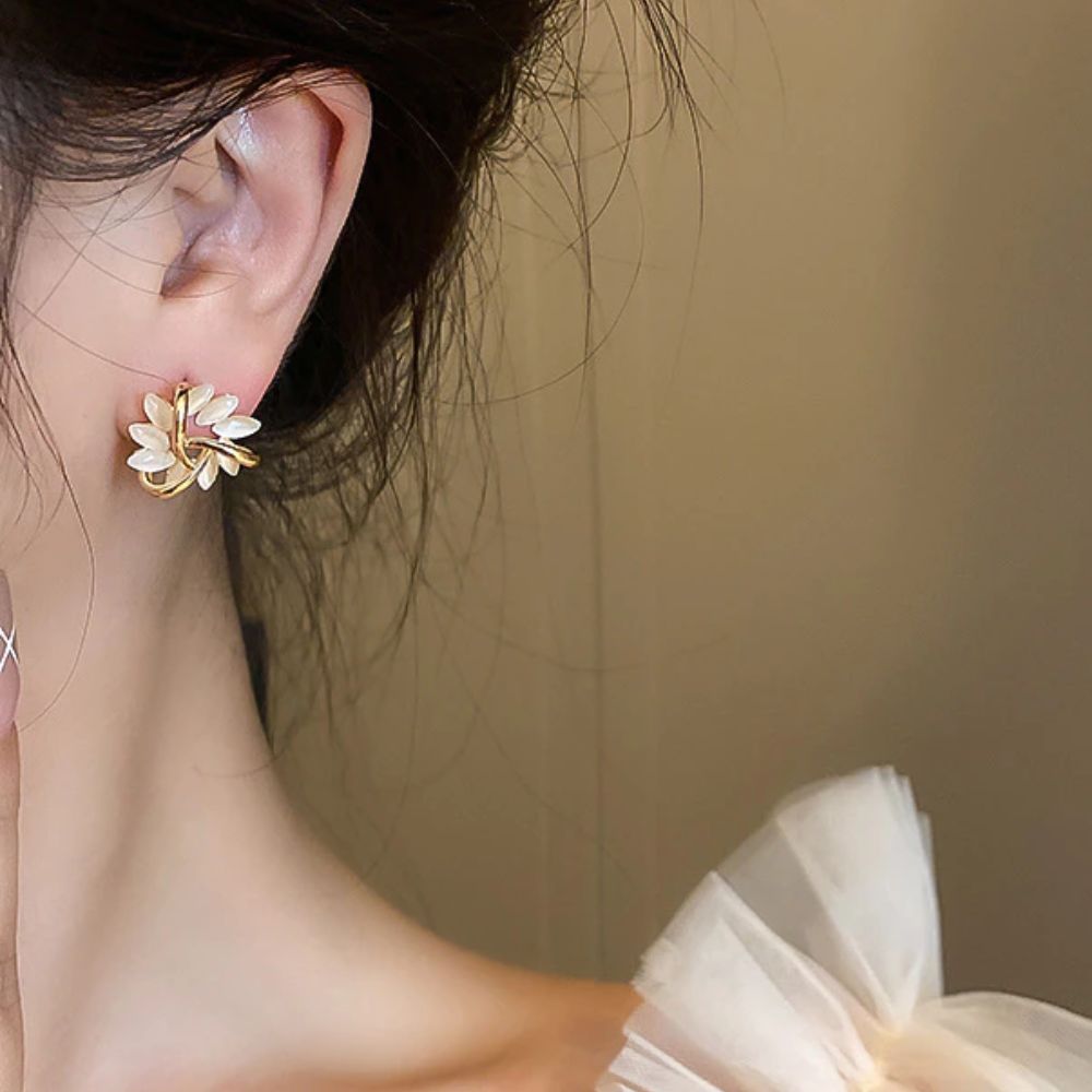 Petal Gold Opal Earrings Margot