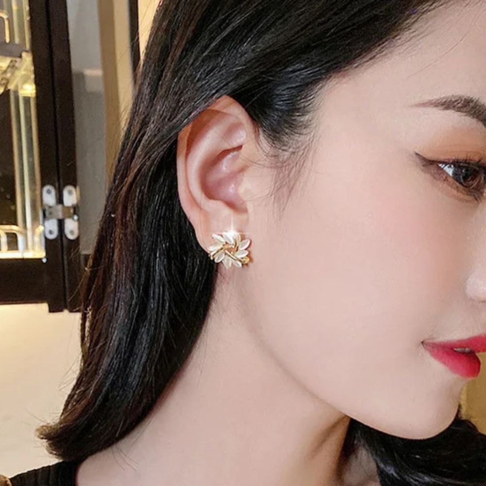 Petal Gold Opal Earrings Margot