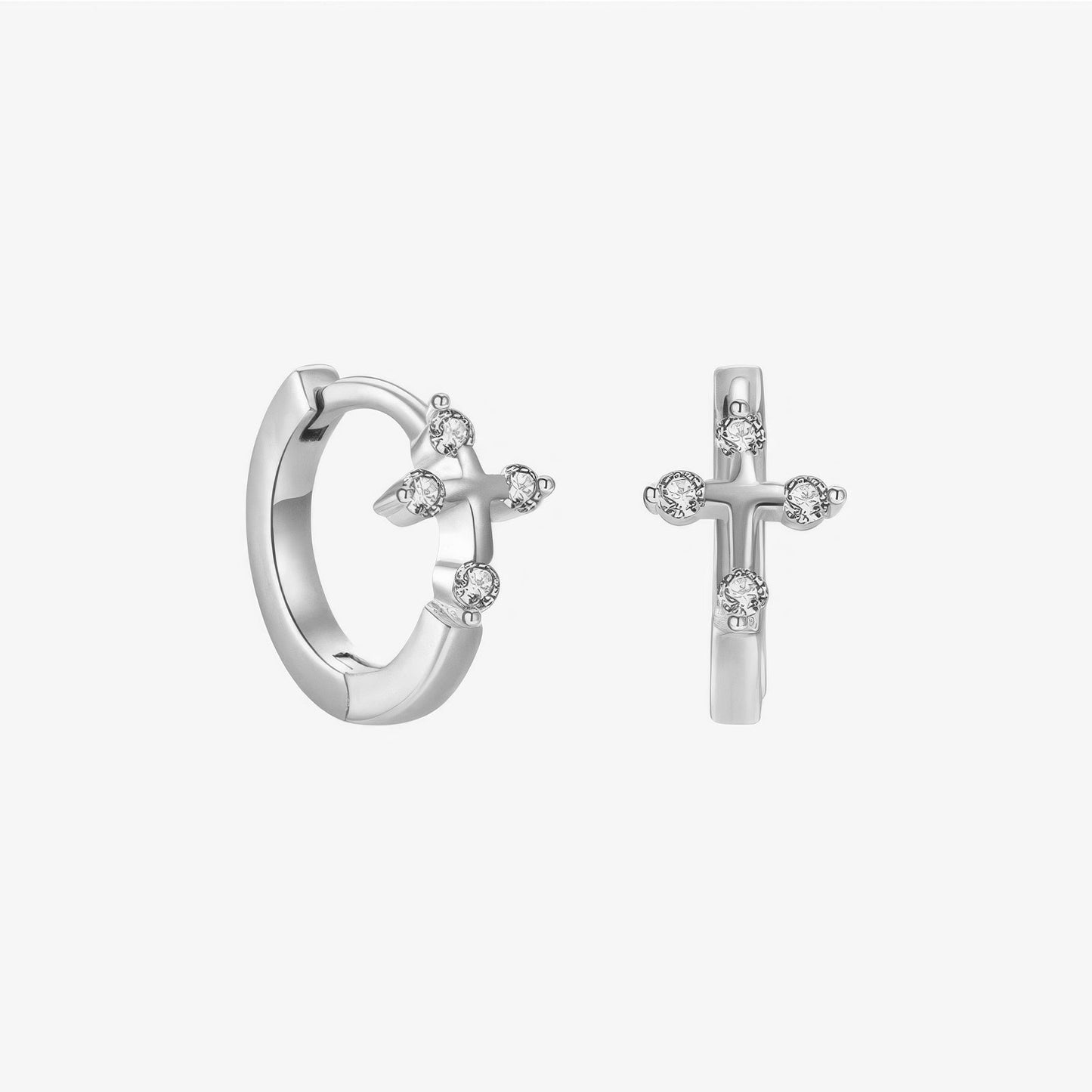 Polished Gold Cross Earrings Margot