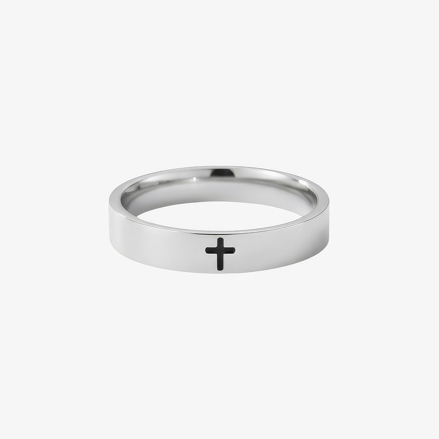 Polished Gold Cross Ring Margot