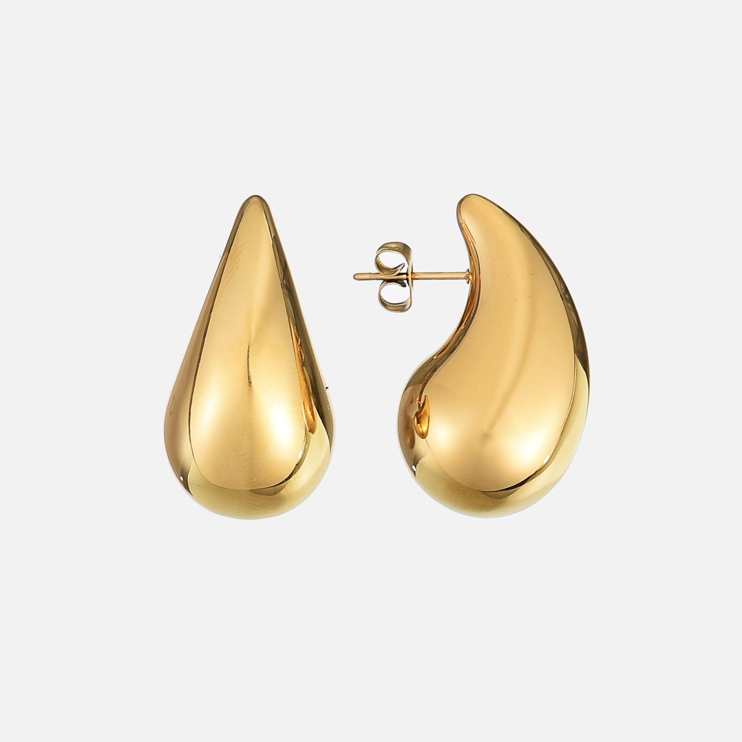 Polished Gold Teardrop Earrings Margot