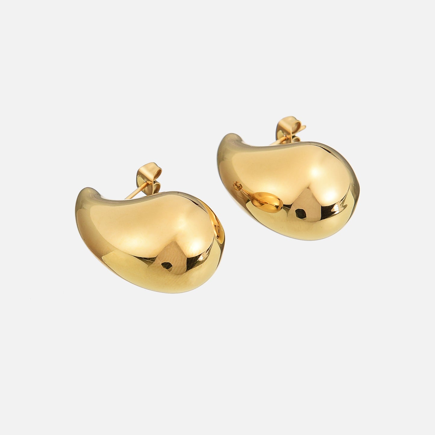 Polished Gold Teardrop Earrings Margot