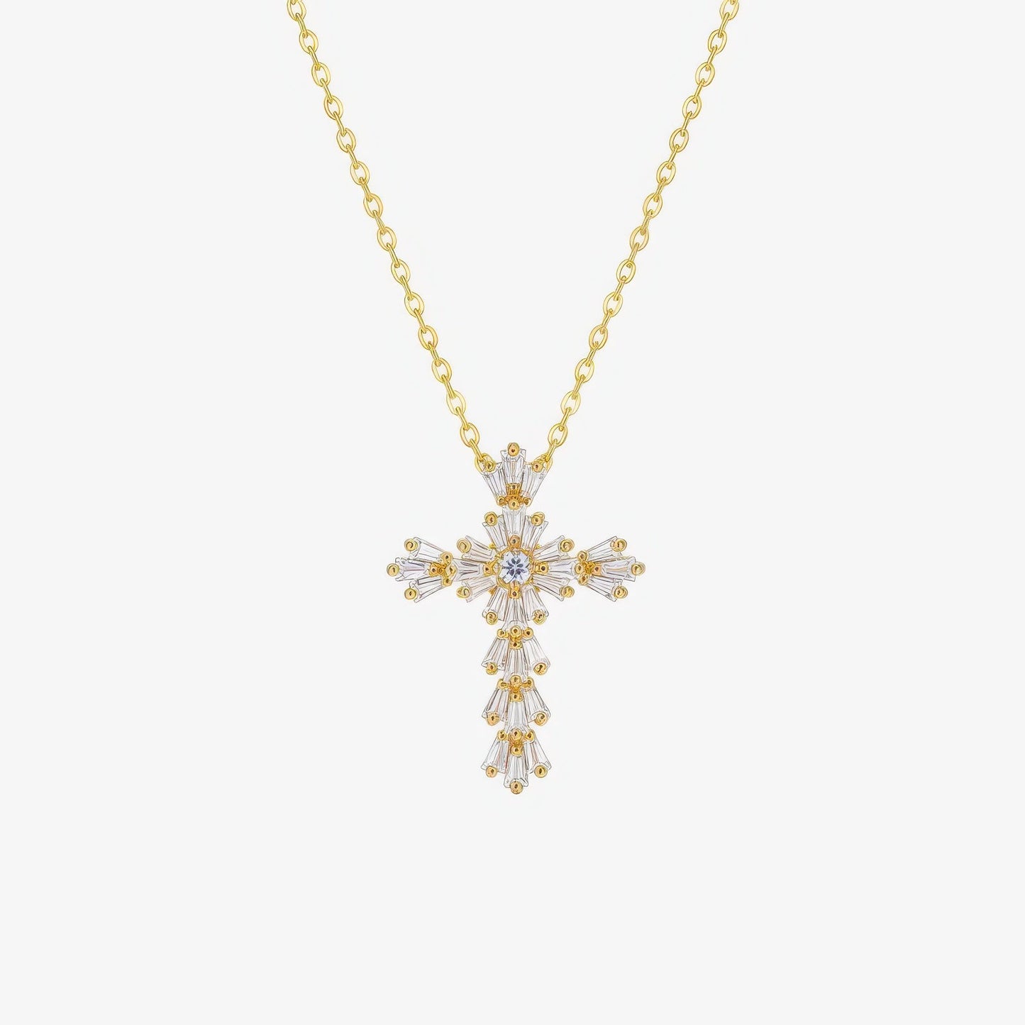 Radiant Gold Cross Necklace Margot