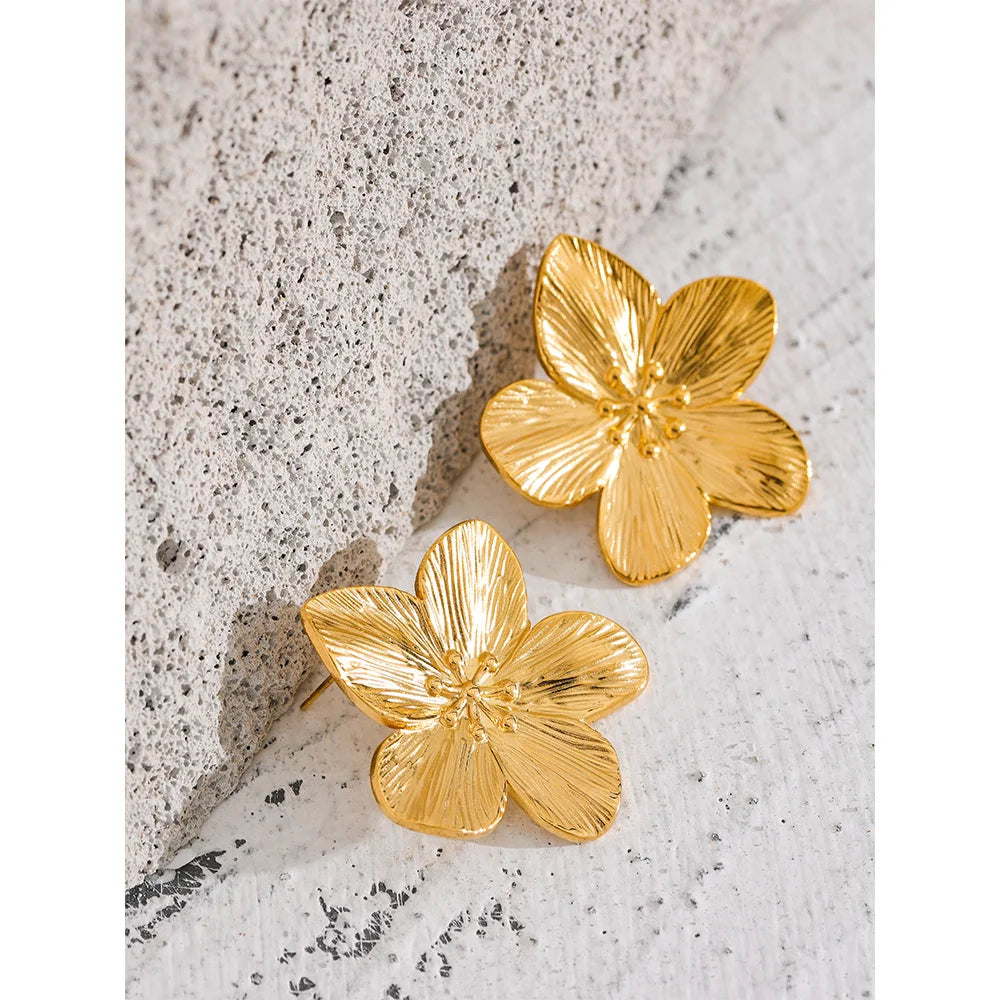 Radiant Gold Flower Earrings Margot