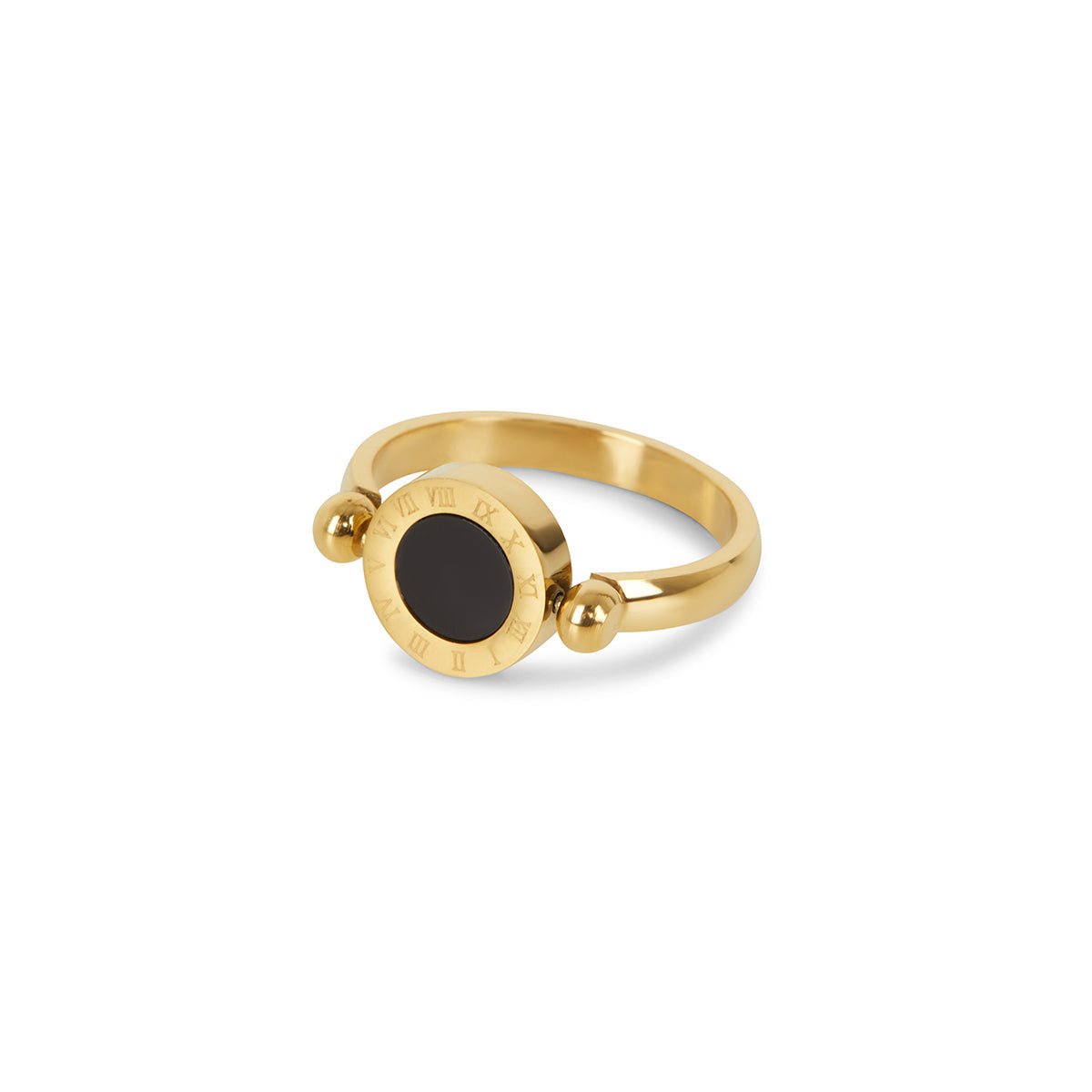 Rotating Gold Roman Numeral Ring Margot