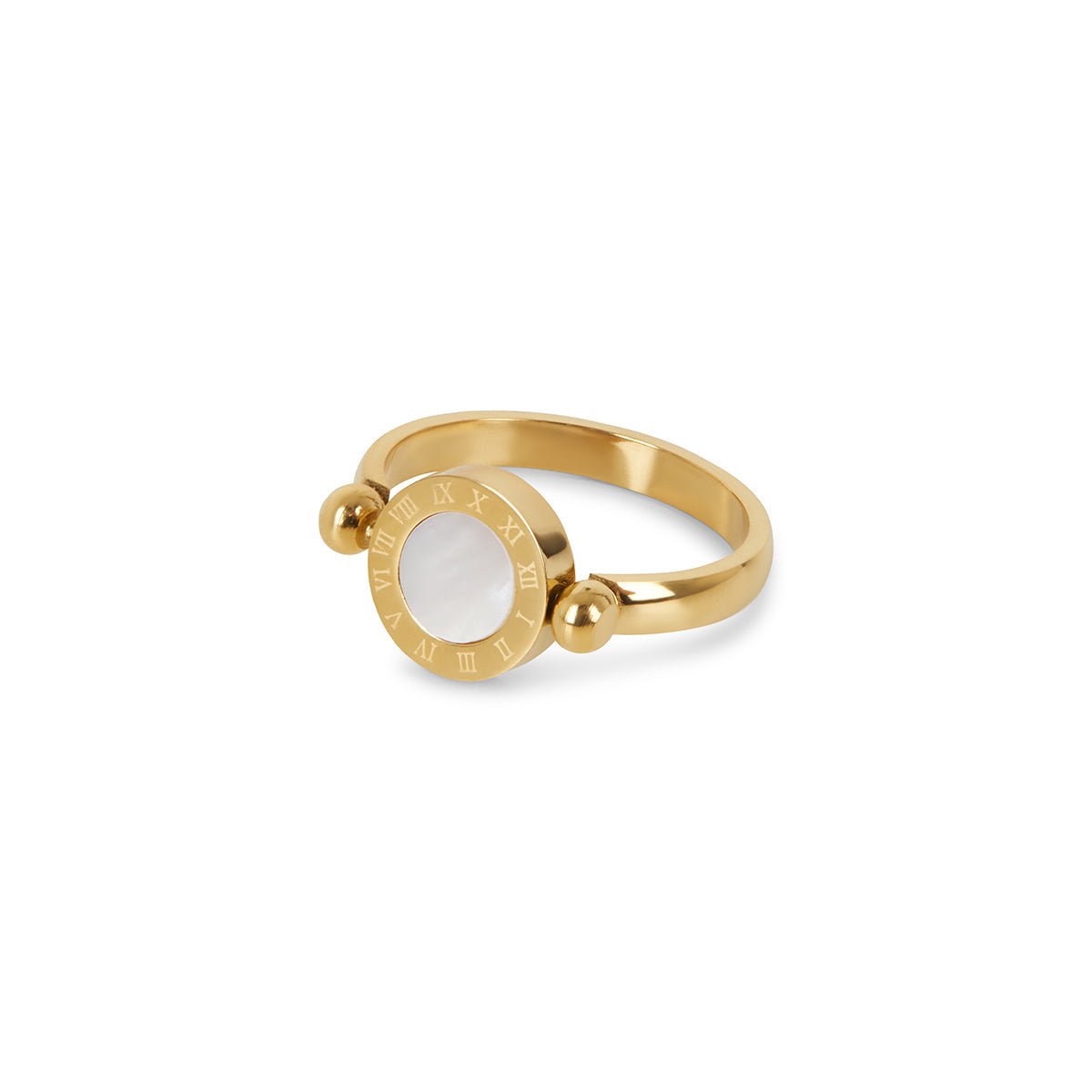 Rotating Gold Roman Numeral Ring Margot