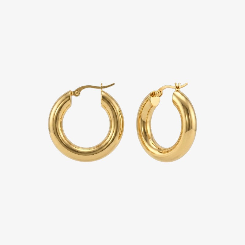 Rounded Small Gold Hoop Earrings Margot