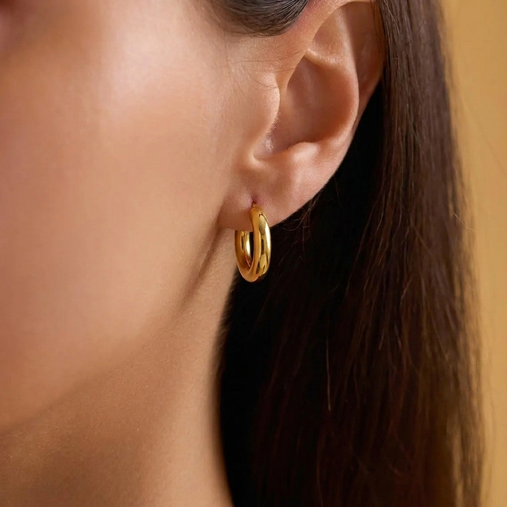 Rounded Small Gold Hoop Earrings Margot