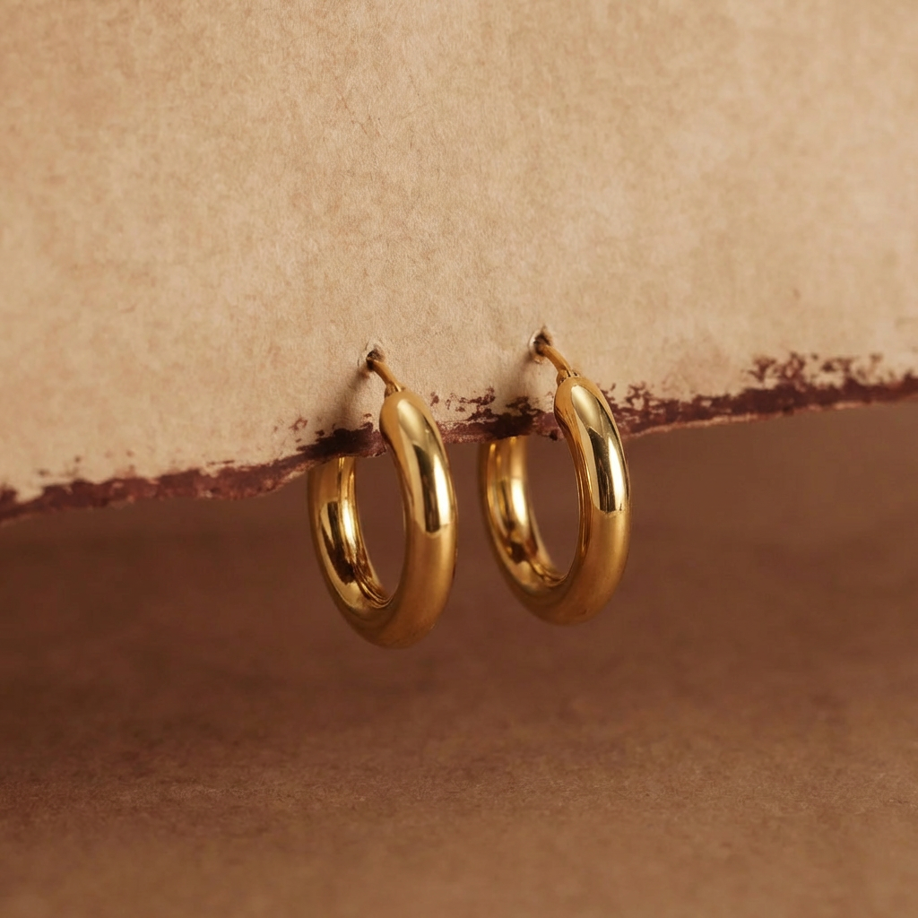 Rounded Small Gold Hoop Earrings Margot
