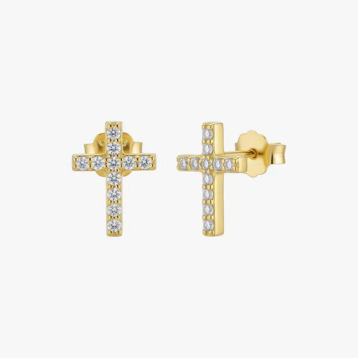 Shiny Gold Cross Earrings Margot