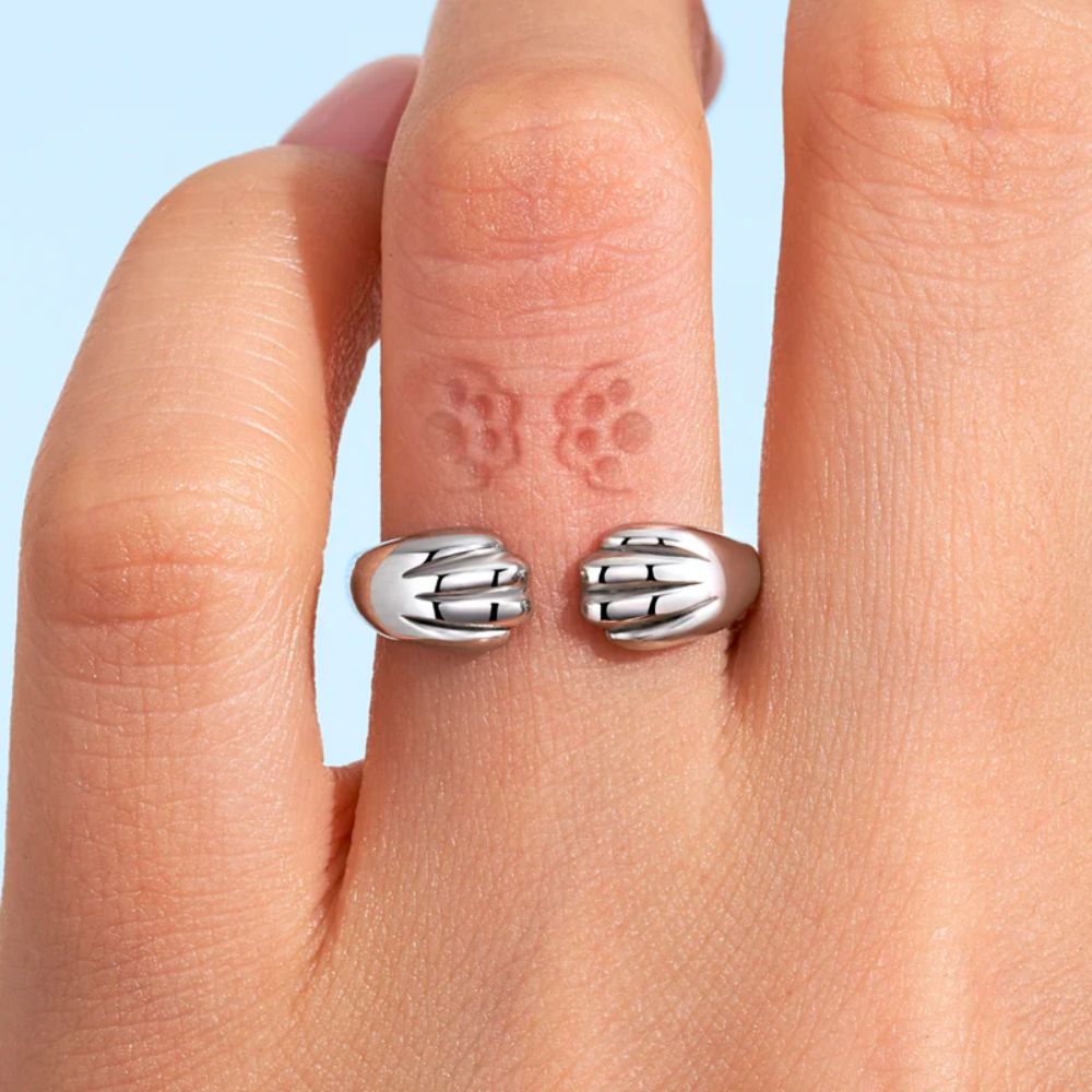 Silver Cat Paw Ring Margot
