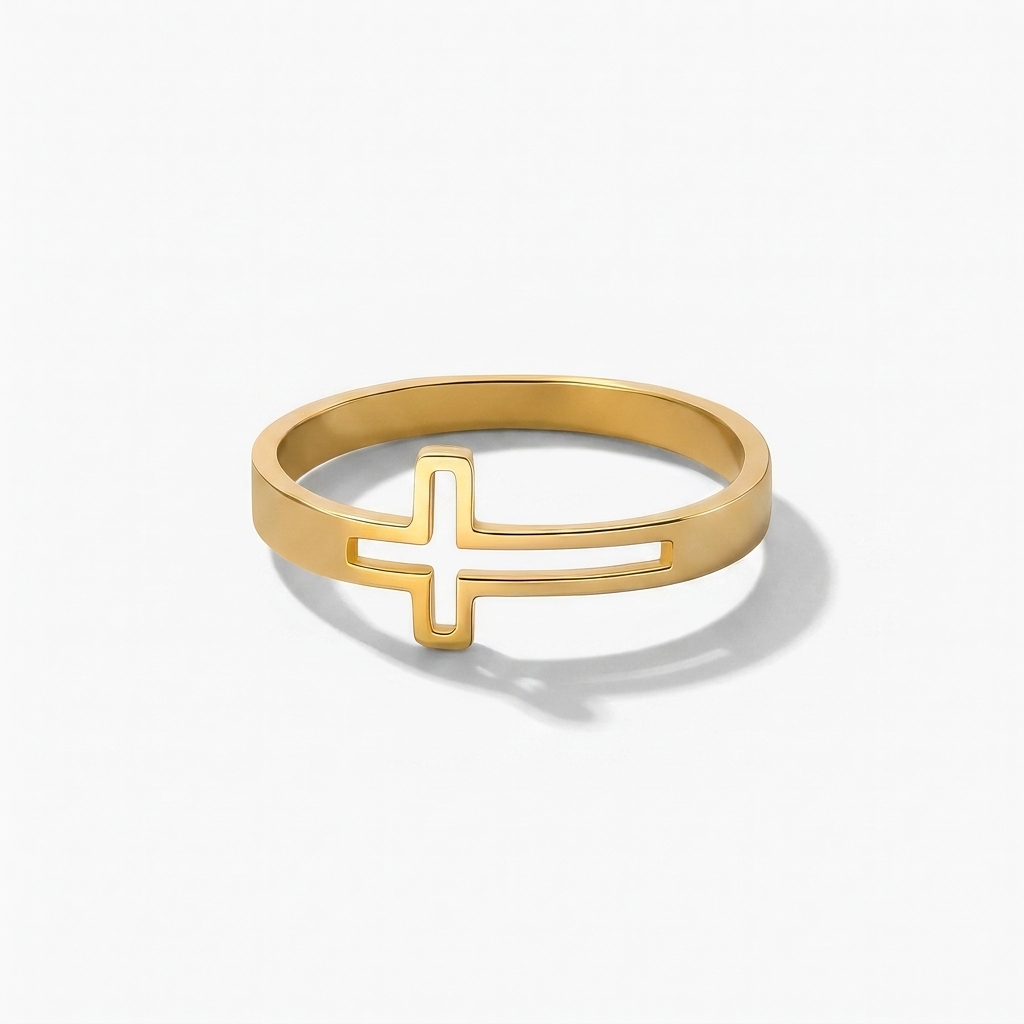 Slim Gold Cross Ring Margot